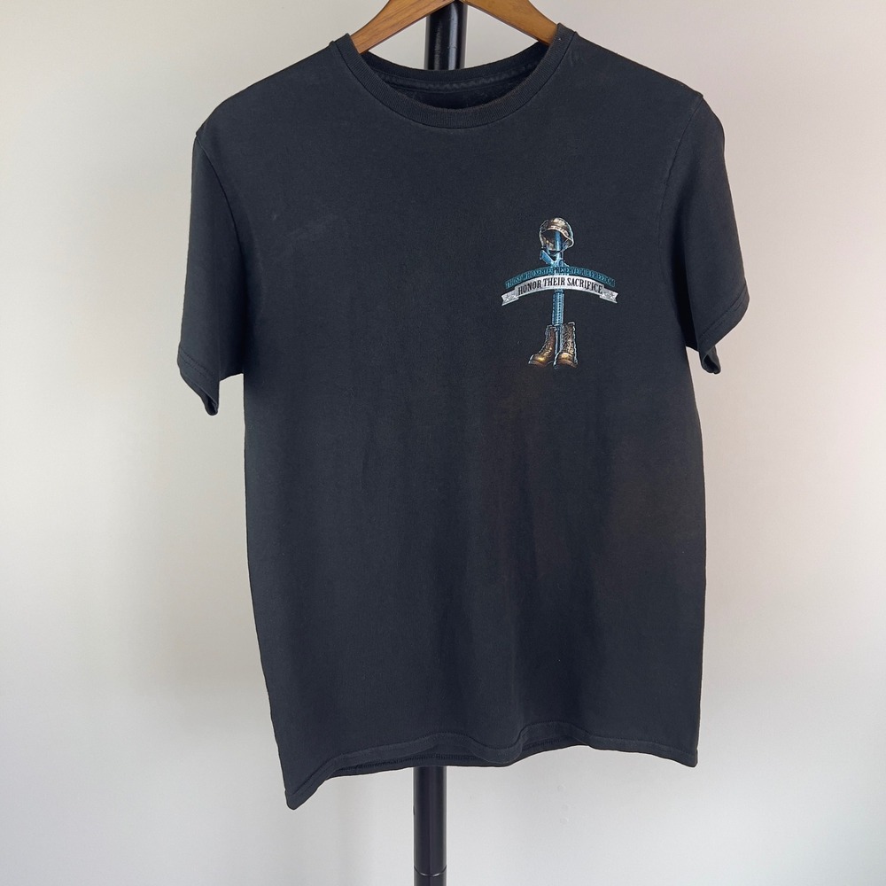 Military Honor Their Sacrifice Graphic T-Shirt Mens Large Black Fallen Soldier